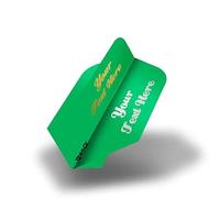 DESIGNA DARTS Personalised 75 Micron Flights | Custom Hot Foil Print Dart Flights | 5 Sets of 3 Flights, Slim, Green (PF9014GN)