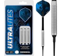 DESIGNA DARTS Ultralites V2 | 80% Tungsten Barrel Soft Tip Dart Set with Shafts and Flights, M3, 15g (D9745)