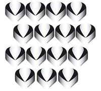 Designa Logo Dart Flights | Standard No2 | Tough 100 Micron | Great Value Pack, 5 Sets of 3 Flights, White (F2050)