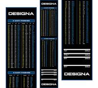 Designa | Non-Slip Darts Mat | Heavy-Duty Carpet Dartboard Throw Line Mat with Checkout Design | Blue (60cm), Multiple Colours & Sizes.