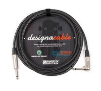 designacable.com 1.5m - Black Unbalanced Straight to Angled Jack Guitar Lead - Handmade in the UK using Van Damme XKE instrument cable & Neutrik NP2X & NP2RX 1/4" Mono Jacks.