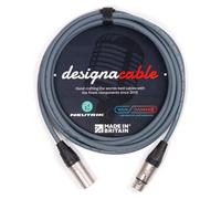 designacable.com 15m - Grey Balanced XLR to XLR Cables - Handmade in the UK using Van Damme XKE Microphone Cable & Neutrik Female NC3FXX & Male NC3MXX XLRs.