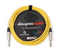 designacable.com 1m - Yellow Unbalanced Straight Jack Guitar Lead - Handmade in the UK using Van Damme XKE instrument cable & Neutrik NP2X 1/4" Mono Jacks.