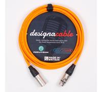 designacable.com 20m - Orange Balanced XLR to XLR Cables - Handmade in the UK using Van Damme XKE Microphone Cable & Neutrik Female NC3FXX & Male NC3MXX XLRs.
