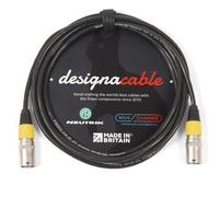 designacable.com 20m - Yellow Shielded Neutrik Ethercon Lead - Handmade in the UK using Van Damme Tourcat Flexible Cat 5E & Neutrik NE8MC-1 Silver Ethercon Connectors.