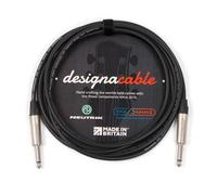 designacable.com 25cm - Black Unbalanced Straight Jack Guitar Lead - Handmade in the UK using Van Damme XKE instrument cable & Neutrik NP2X 1/4" Mono Jacks.