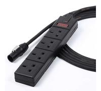 designacable.com 25cm - PowerCon TRUE1 to 4 Gang 13a Socket Cable - Handmade in the UK using 3x1.5mm H07 Tough Mains Cable & True1 Powercon and a 13amp UK Socket.