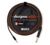 designacable.com 2m - Brown Stereo Mini Jack to Mono Jack Lead - Handmade in the UK using Van Damme Pro-Patch XKE Microphone Cable & Rean NYS231BG 3.5mm Stereo Mini Jack & Neutrik NP2X-B 1/4" Jacks.