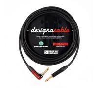 designacable.com 2m - Silent Right Angled to Straight Black Jack Guitar Cable - Handmade in the UK using Mogami GOLD 2524 Guitar Cable & Neutrik NP2RXAU & NP2X-B Jacks.