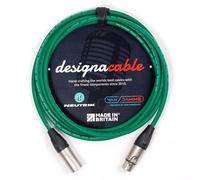 designacable.com 3m - Green Balanced XLR to XLR Cables - Handmade in the UK using Van Damme XKE Microphone Cable & Neutrik Female NC3FXX & Male NC3MXX XLRs.