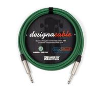 designacable.com 3m - Green Unbalanced Straight Jack Guitar Lead - Handmade in the UK using Van Damme XKE instrument cable & Neutrik NP2X 1/4" Mono Jacks.