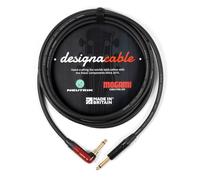 designacable.com 3m - Low Capacitance Silent Angled to Black Straight Jack Guitar Cable - Handmade in the UK using Mogami Ultimate 3368 Guitar Cable & Neutrik NP2RXAU & NP2X-B Jacks.