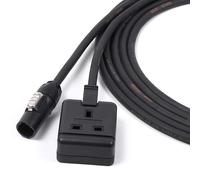 designacable.com 3m - PowerCon TRUE1 to 1 Gang 13a Socket Cable - Handmade in the UK using 3x1.5mm H07 Tough Mains Cable & True1 Powercon and a 13amp UK Socket.
