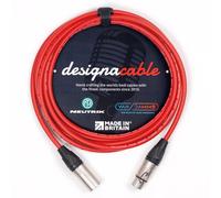 designacable.com 3m - Red Balanced XLR to XLR Cables - Handmade in the UK using Van Damme XKE Microphone Cable & Neutrik Female NC3FXX & Male NC3MXX XLRs.