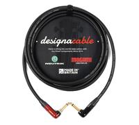 designacable.com 4m - Low Capacitance Silent to Black Angled Jack Guitar Cable - Handmade in the UK using Mogami Ultimate 3368 Guitar Cable & Neutrik NP2RXAU & NP2RX-B Jacks.