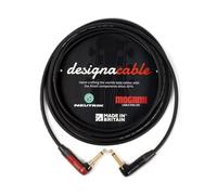 designacable.com 4m - Silent Right Angled to Right Angled Black Jack Guitar Cable - Handmade in the UK using Mogami GOLD 2524 Guitar Cable & Neutrik NP2RXAU & NP2RX-B Jacks.