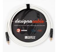 designacable.com 4m - White Single Gold Plated Phono Lead - Handmade in the UK using Van Damme XKE Instrument Cable & REAN NYS373 Phono Connectors.
