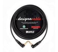 designacable.com 5m - Angled to Angled Black Jack Guitar Cable - Handmade in the UK using Mogami GOLD 2524 Guitar Cable & Neutrik NP2RX-B Jacks.