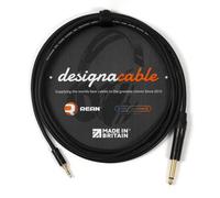 designacable.com 5m - Black Stereo Mini Jack to Mono Jack Lead - Handmade in the UK using Van Damme Pro-Patch XKE Microphone Cable & Rean NYS231BG 3.5mm Stereo Mini Jack & Neutrik NP2X-B 1/4" Jacks.