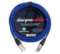 designacable.com 5m - Blue Balanced XLR to XLR Cables - Handmade in the UK using Van Damme XKE Microphone Cable & Neutrik Female NC3FXX & Male NC3MXX XLRs.