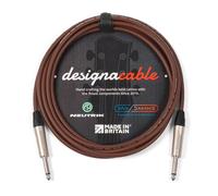 designacable.com 5m - Brown Unbalanced Straight Jack Guitar Lead - Handmade in the UK using Van Damme XKE instrument cable & Neutrik NP2X 1/4" Mono Jacks.