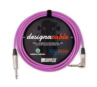 designacable.com 5m - Purple Unbalanced Straight to Angled Jack Guitar Lead - Handmade in the UK using Van Damme XKE instrument cable & Neutrik NP2X & NP2RX 1/4" Mono Jacks.