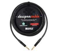 designacable.com 6m - Low Capacitance Black Straight Jack Guitar Cable - Handmade in the UK using Mogami Ultimate 3368 Guitar Cable & Neutrik NP2X-B Jacks.