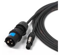 designacable.com 75cm - 16amp Plug to powerCON TRUE1 Cable - Handmade in the UK using 3x1.5mm H07RN-F Tough Rubber Mains Cable & 16amp PCE Shark 240v Ceeform Plug and 16 amp powerCON True1 Socket.