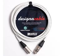 designacable.com 8m - White Balanced XLR to XLR Cables - Handmade in the UK using Van Damme XKE Microphone Cable & Neutrik Female NC3FXX & Male NC3MXX XLRs.