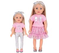 "DesignAfriend Big Sister 18"" & Little Sister 14"" Doll Set"