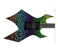 DesignDivil 80's Metal Crackle Paint Selection Guitar or Bass Custom Wrap Sticker. Rainbow GS209