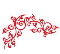 DesignDivil Custom Made Flower Swirl Vinyl Sticker Fits Guitars & Basses. Selection Available. (Red)