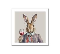 Designed By Lorna Watercolour Orla the Red Wine Hare Country Wall Art Print Country Wall Art Print Unframed Wall Art Poster Print