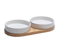 Designed By Lotte Cat Dinner Set Lojs Ceramic 2X350Ml Massage For Whiskers