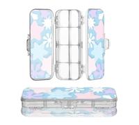 Designed Clear Pencil Box Plastic Cartoon Cute Star Snowflake Blue