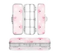 Designed Clear Pencil Plastic Box Pink Merry Christmas Snowflake and