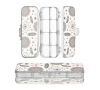 Designed Clear Plastic Pencil Box Bohemian Feather Eyes Star Beige