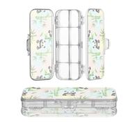 Designed Clear Plastic Pencil Box Pastel Rainbow Panda Fabric Pattern