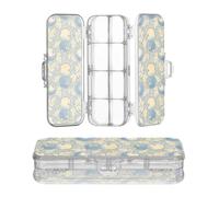 Designed Clear Plastic Pencil Box William Morris Vintage fruit Yellow