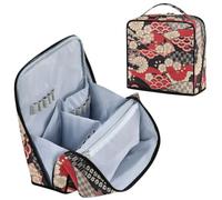 Designed Cosmetic Bag Red Japanese Zephyr Cherry Blossoms