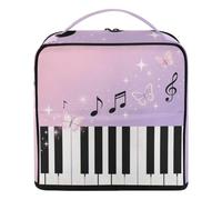 Designed Cosmetic Bag with dividers Piano Key Notes Purple