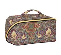 Designed Cosmetic Bags Calla Lily Red Blue William Morris Pattern