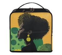 Designed Cosmetic Toiletry Bags with dividers Art Yello Green Beauty
