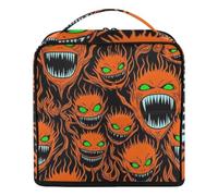 Designed Cosmetic Toiletry Bags with dividers Gothic Flaming Demon Skull