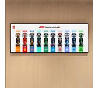 Designed Display WallMount Applicable for Le-Go 77242~77251 Speed Champions F-1 10 Set Model, For Car Lovers,Size:120x 40cm,Only Display Wallboard (White)