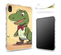 Designed for iPad 11th Generation 2023/ iPad 10th Gen 2022 10.9 inch Case, Transparent Back with Cartoon Crocodile, Slim Soft TPU Corner Protection Shockproof Bumper Cover