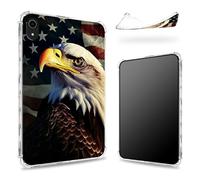 Designed for iPad 11th Generation 2023/ iPad 10th Gen 2022 10.9 inch Case, Transparent Back with Eagle Flag Retro, Slim Soft TPU Corner Protection Shockproof Bumper Cover
