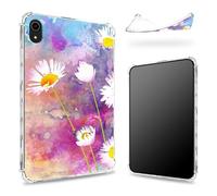 Designed for iPad 11th Generation 2023/ iPad 10th Gen 2022 10.9 inch Case, Transparent Back with Watercolor Natural Daisies, Slim Soft TPU Corner Protection Shockproof Bumper Cover