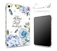 Designed for iPad 9th Gen 2021/8th Gen 2020/7th Gen 2019 10.2 inch Case, Transparent Back with Bible Blue, Slim Soft TPU Corner Protection Shockproof Bumper Cover