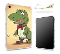 Designed for iPad 9th Gen 2021/8th Gen 2020/7th Gen 2019 10.2 inch Case, Transparent Back with Cartoon Crocodile, Slim Soft TPU Corner Protection Shockproof Bumper Cover